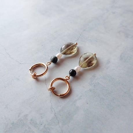 Lemon Qtz × eagle eye earring - E184