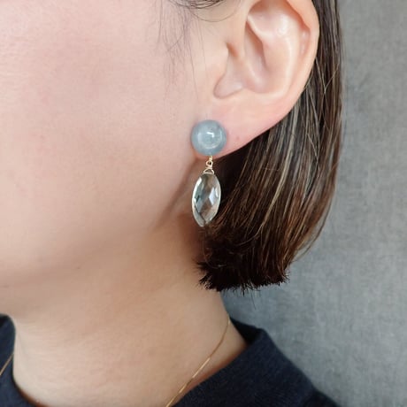 Kyanite × Green Amethyst Earring- E194