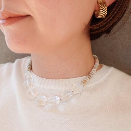 Crystal QTZ × Opal Necklace - N51