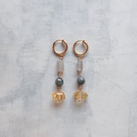Citrine × eagle eye earring - E186