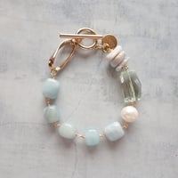 Aquamarine × Green amethyst Bracelet  B18