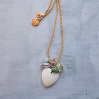 Silk cord × ♡ × mix stones Necklace #１- N55