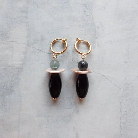 Eagle eye ×  onyx earring - E187