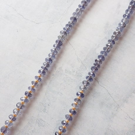 （1点もの）Iolite × Black Rutile Quartz Necklace- N42
