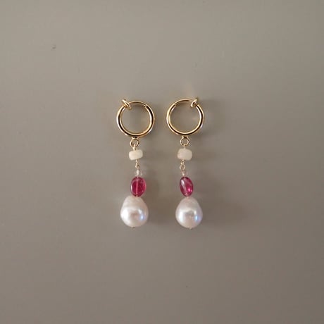 color stone × FWP earring ✴︎pink✴︎- E201