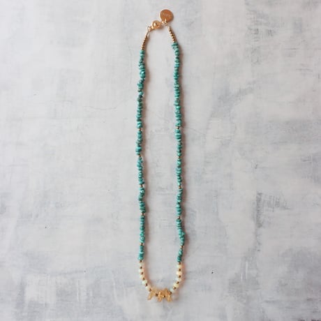 （1点もの）Turquoise × Citrine Necklace- N43