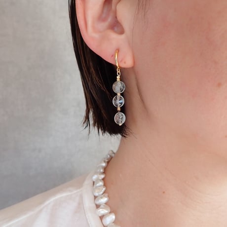 aquamarine trio earring - E207