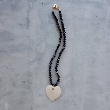 stripe onyx × ♡ necklace - N93