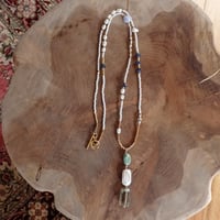 Triple stone -Green-  Pendant Necklace - N45