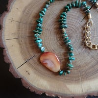 （1点もの）Turquoise × Carnelian Necklace N27