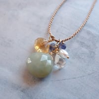 Silk cord × mix stones Necklace #1- N53