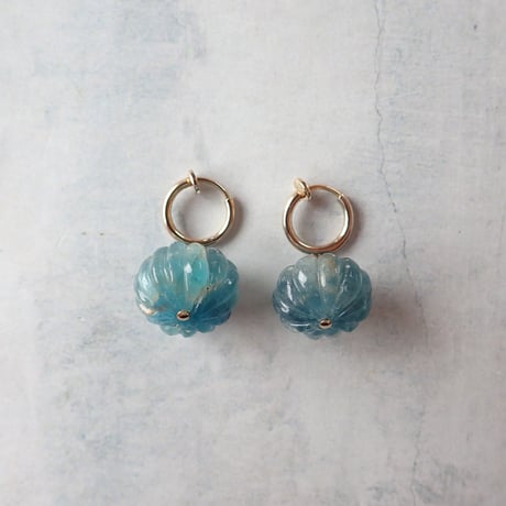 Pumpkin cut tourmaline ✴︎ indigo blue ✴︎ earring - E171 ver.01