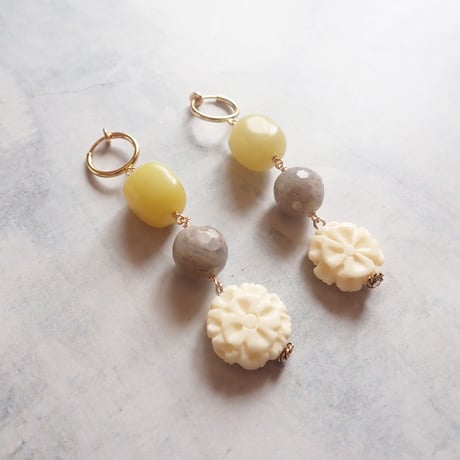 Bone Flower Big  Earring E67