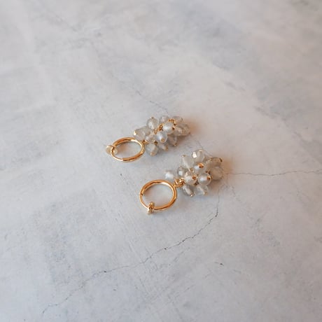 sopo earring ＊gray onyx＊ - E151