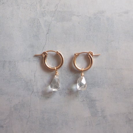 14kgf hoop × White topaz E76