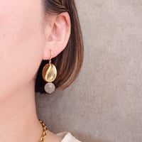 German beads × labradorite earring - E165
