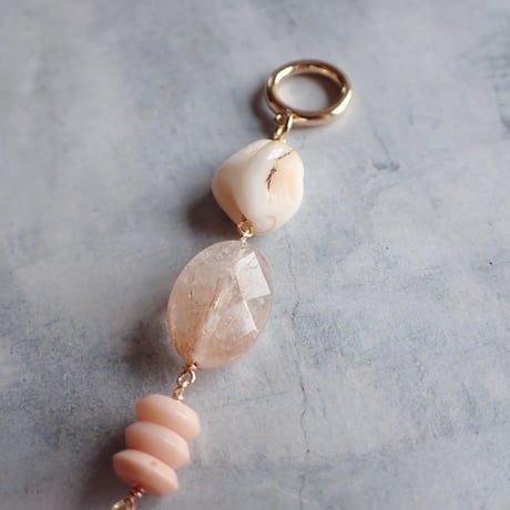 Mix Stones Bracelet  Pink beige B16