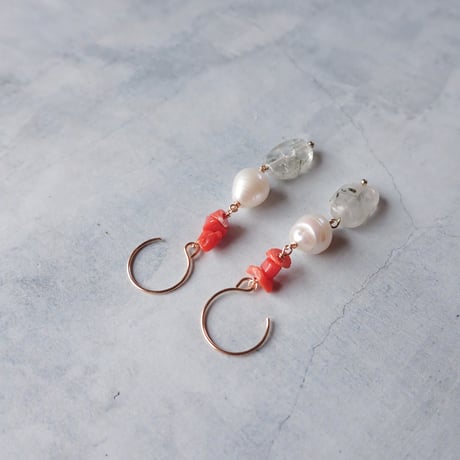 rutile Quartz × coral − E227