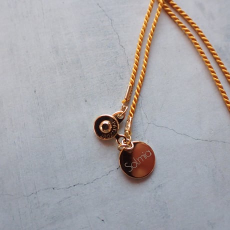 Silk cord × ♡ × mix stones Necklace #１- N55