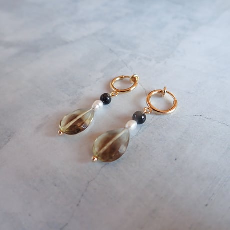 Lemon Qtz × eagle eye earring - E184