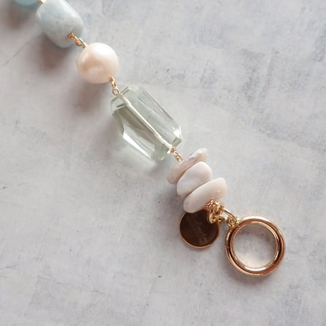 Aquamarine × Green amethyst Bracelet  B18