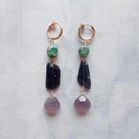 （再販）Iolite × Chalcedony  Earring E69