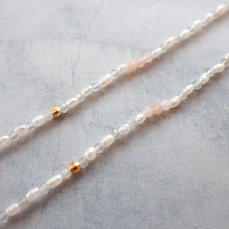 Pieni Necklace -orange pink- N50