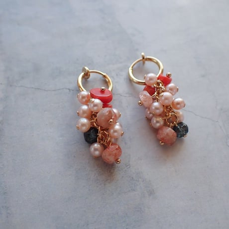 pink × pink earring - E203