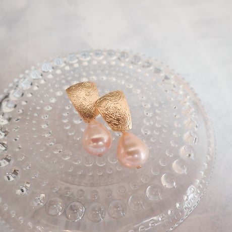Drop Perl earring ＊pink color＊E38