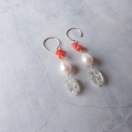 rutile Quartz × coral − E227