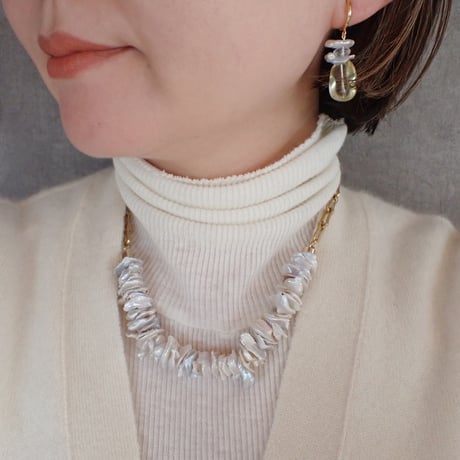 Flat pearl × SUS Chain Combination NC - N60