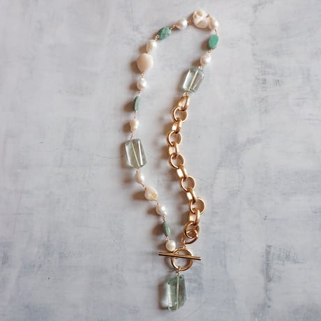 Green tone GD Toggle Necklace N24