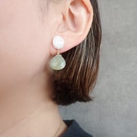 Thomsonite × Cat's Eye Quartz Earring- E196