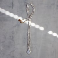 white magnesite×flat baroque pearl necklace - N96