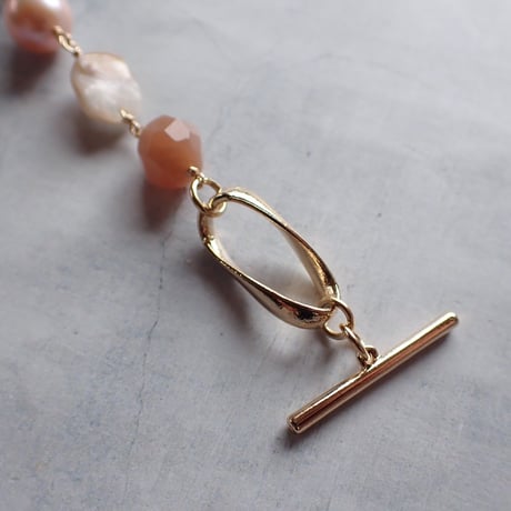Mix Stones Bracelet  Pink beige B16