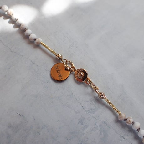white magnesite × labradorite necklace - N95