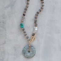 labradorite × turquoise necklace - N90