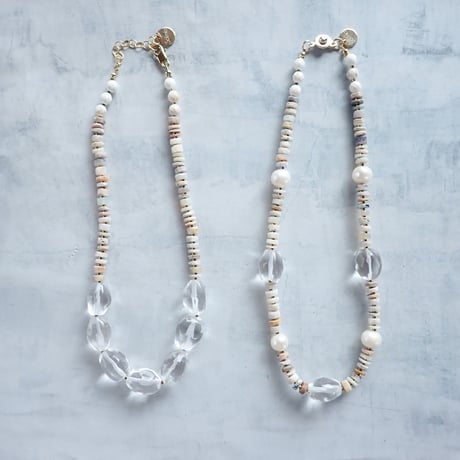 Crystal QTZ × Opal × Pearl Necklace - N52
