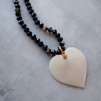 stripe onyx × ♡ necklace - N93