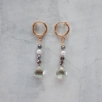 Green Amethyst× Pyrite earring - E191