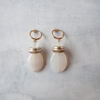 Plain Oval Agate Earring- E154