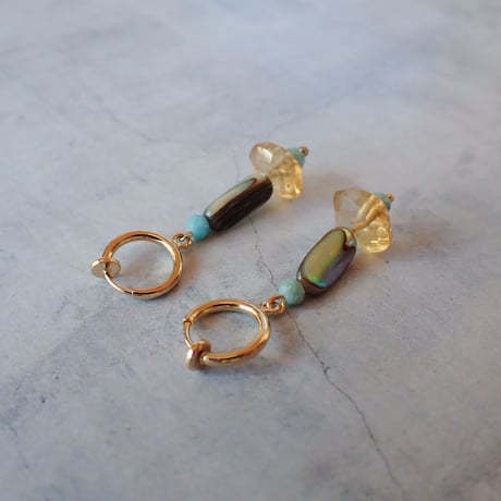 blue opal × abalone shell - E204