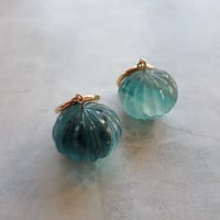 Pumpkin cut tourmaline ✴︎ indigo blue ✴︎ earring - E171 ver.03