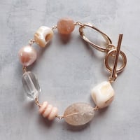 Mix Stones Bracelet  Pink beige B16