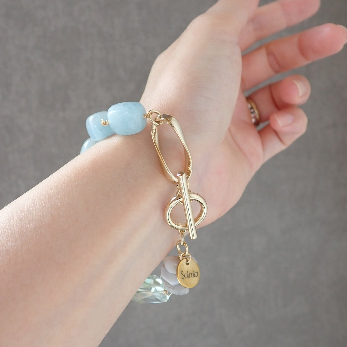 Aquamarine × Green amethyst Bracelet B18 | Solmia