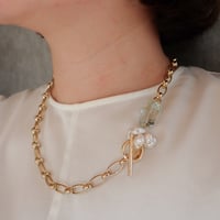 Short Chain NC -Green amethyst×Pearl- N57