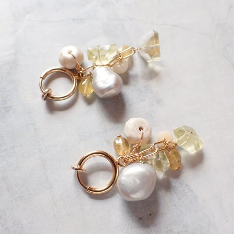 Mix Stones Earring - Yellow - E103