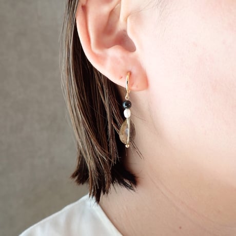 Lemon Qtz × eagle eye earring - E184