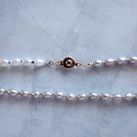 Flesh Water pearl  BicolorNecklace - N47