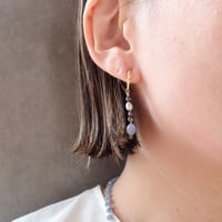 Hackmanite× Pyrite earring - E190